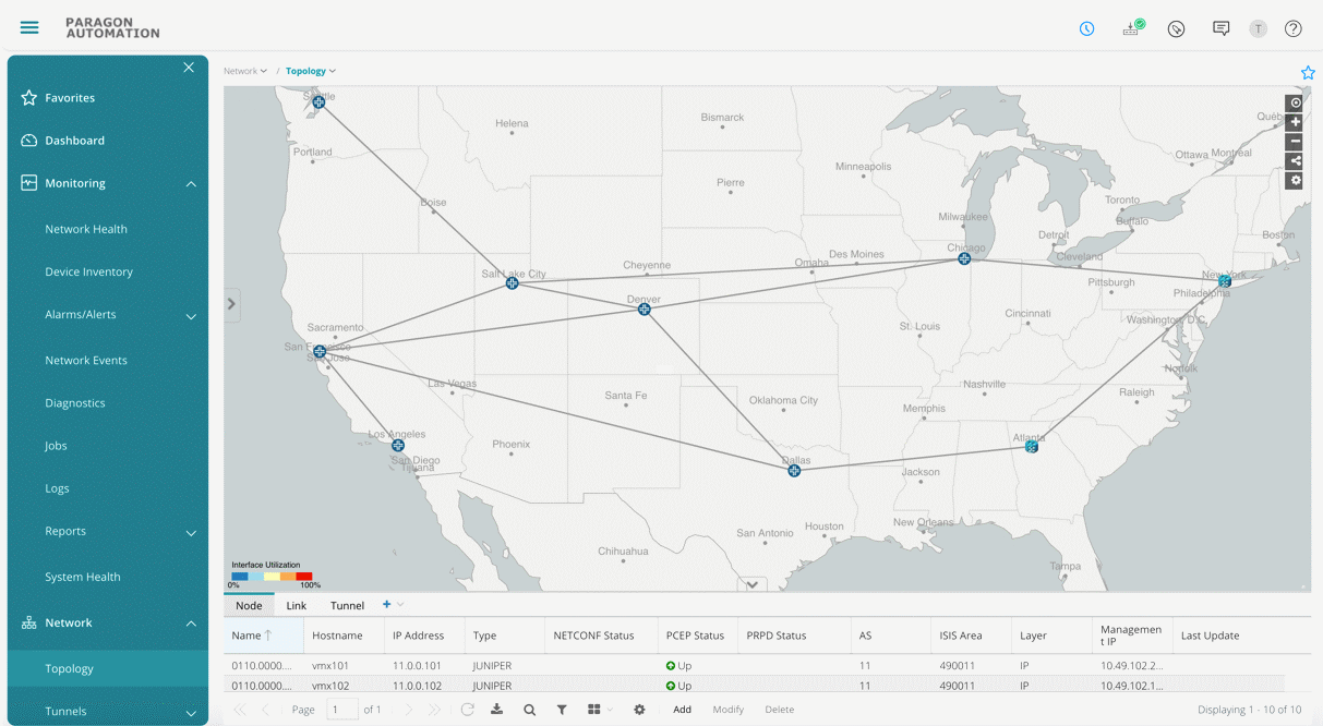 Screenshot of the Paragon Pathfinder user interface